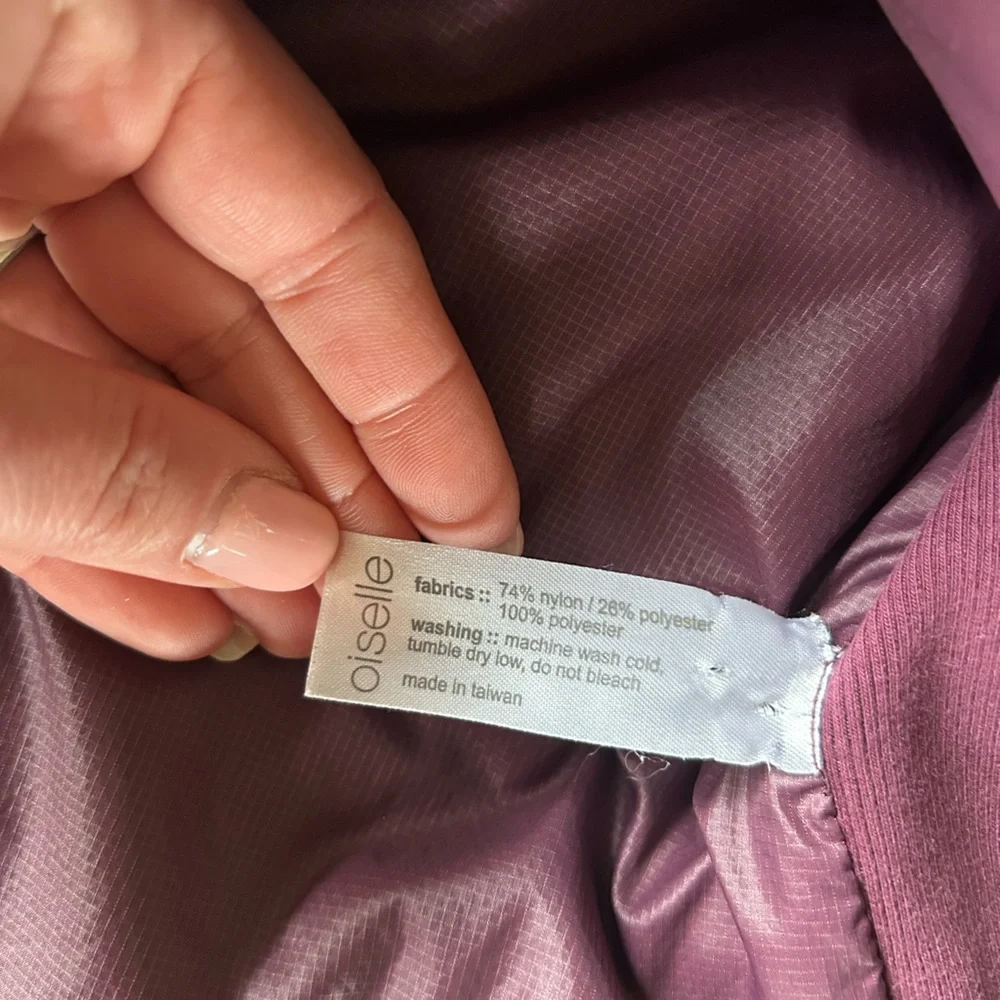 Oiselle Puffer Jacket Pullover 1/2 Zip Hooded Purple Women’s M Athleisure - Picture 11 of 16